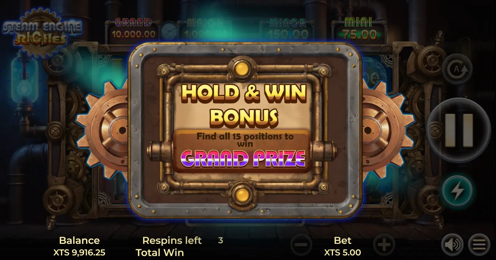Bonus Game – Respin Bonus (Ingranaggio Elettrico)